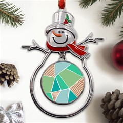 Geometric Colors  Pool Metal Snowman Ornament