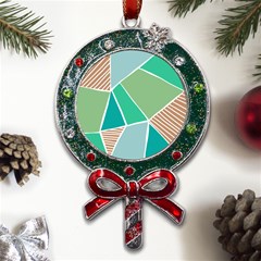 Geometric Colors  Pool Metal X mas Lollipop With Crystal Ornament by ConteMonfrey