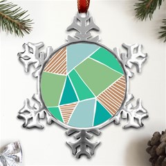 Geometric Colors  Pool Metal Small Snowflake Ornament by ConteMonfrey