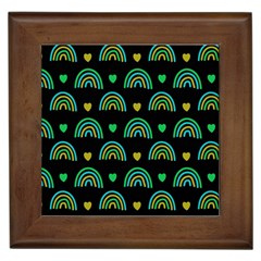 Dark Rainbow Pattern  Framed Tile