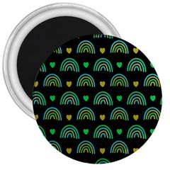 Dark Rainbow Pattern  3  Magnets