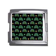 Dark Rainbow Pattern  Mega Link Italian Charm (18mm)