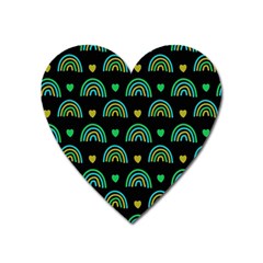 Dark Rainbow Pattern  Heart Magnet by ConteMonfrey