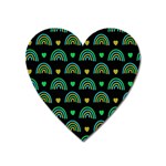 Dark Rainbow Pattern  Heart Magnet Front