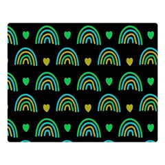 Dark Rainbow Pattern  Two Sides Premium Plush Fleece Blanket (large)