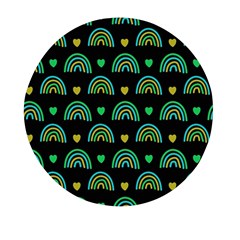 Dark Rainbow Pattern  Mini Round Pill Box (pack Of 3)