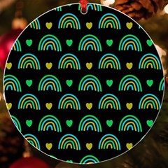 Dark Rainbow Pattern  Uv Print Acrylic Ornament Round by ConteMonfrey