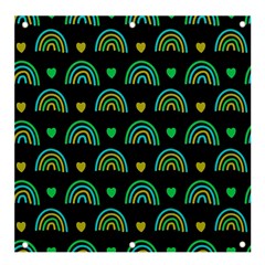 Dark Rainbow Pattern  Banner And Sign 4  X 4 