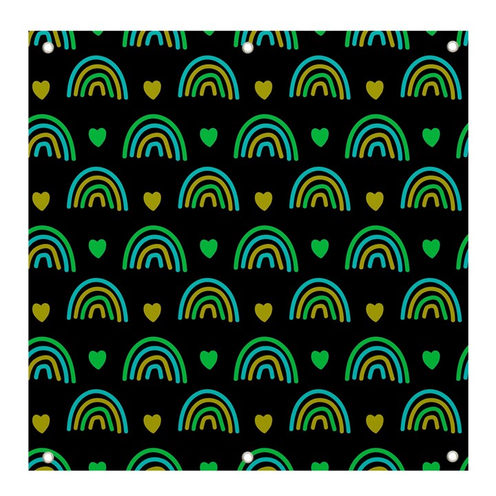 Dark Rainbow Pattern  Banner and Sign 4  x 4 