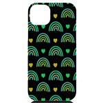 Dark Rainbow Pattern  iPhone 14 Plus Black UV Print PC Hardshell Case Front