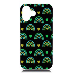 Dark Rainbow Pattern  Iphone 16 Plus Black Uv Print Pc Hardshell Case by ConteMonfrey