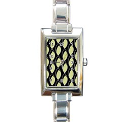 Brown Minimalist Leaves Rectangle Italian Charm Watch