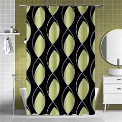 Brown Minimalist Leaves Shower Curtain 48  X 72  (small) 