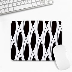 Black Minimalist Leaves Small Mousepad by ConteMonfrey