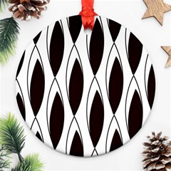 Black Minimalist Leaves Ornament (round) by ConteMonfrey