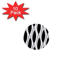 Black Minimalist Leaves 1  Mini Buttons (10 Pack) 