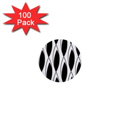 Black Minimalist Leaves 1  Mini Buttons (100 Pack) 