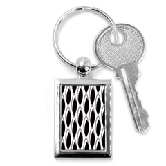 Black Minimalist Leaves Key Chain (rectangle) by ConteMonfrey