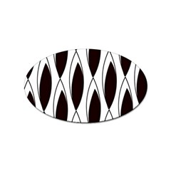 Black Minimalist Leaves Sticker Oval (100 Pack)