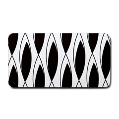 Black Minimalist Leaves Medium Bar Mat