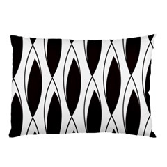 Black Minimalist Leaves Pillow Case by ConteMonfrey