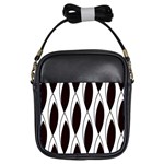 Black Minimalist Leaves Girls Sling Bag Front