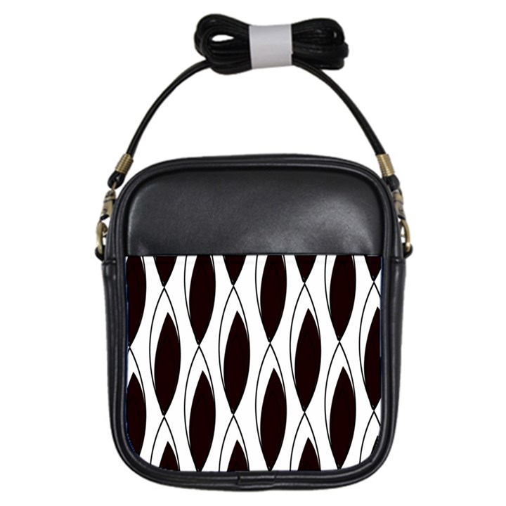 Black Minimalist Leaves Girls Sling Bag