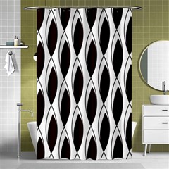 Black Minimalist Leaves Shower Curtain 48  X 72  (small)  by ConteMonfrey