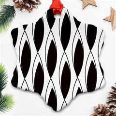 Black Minimalist Leaves Ornament (snowflake)