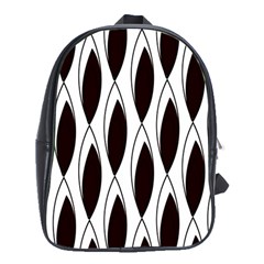 Black Minimalist Leaves School Bag (xl)