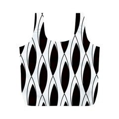 Black Minimalist Leaves Full Print Recycle Bag (m) by ConteMonfrey