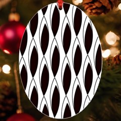 Black Minimalist Leaves Uv Print Acrylic Ornament Oval