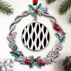 Black Minimalist Leaves Metal X mas Wreath Holly Leaf Ornament