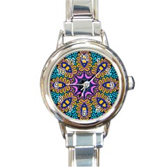 Mandala Fishes   Round Italian Charm Watch by ConteMonfrey