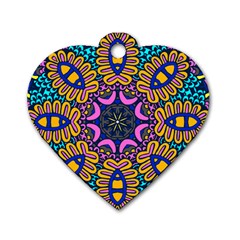 Mandala Fishes   Dog Tag Heart (two Sides) by ConteMonfrey