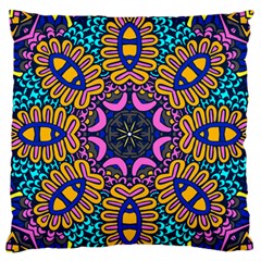 Mandala Fishes   Large Premium Plush Fleece Cushion Case (one Side)