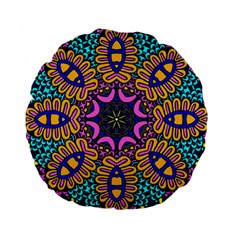 Mandala Fishes   Standard 15  Premium Flano Round Cushions