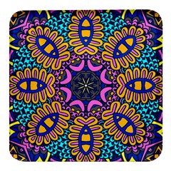 Mandala Fishes   Square Glass Fridge Magnet (4 Pack) by ConteMonfrey