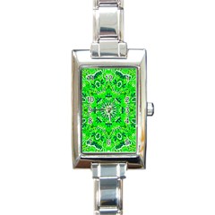 Mandala Flowers   Rectangle Italian Charm Watch