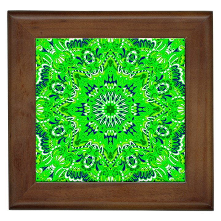 Mandala Flowers   Framed Tile