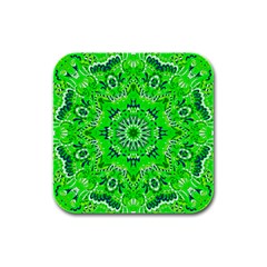 Mandala Flowers   Rubber Square Coaster (4 Pack)