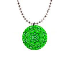 Mandala Flowers   1  Button Necklace