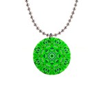 Mandala Flowers   1  Button Necklace Front