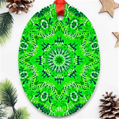 Mandala Flowers   Oval Ornament (two Sides)