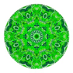 Mandala Flowers   Round Glass Fridge Magnet (4 Pack) by ConteMonfrey