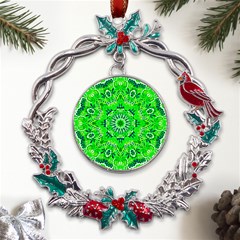 Mandala Flowers   Metal X mas Wreath Holly Leaf Ornament