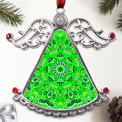 Mandala Flowers   Metal Angel With Crystal Ornament