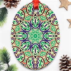 Cold Colors Mandala   Ornament (oval)