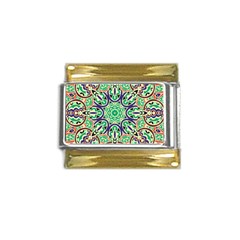 Cold Colors Mandala   Gold Trim Italian Charm (9mm)