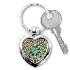 Cold Colors Mandala   Key Chain (heart) by ConteMonfrey